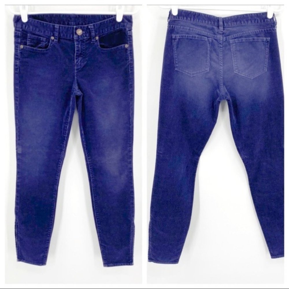 J. Crew Corduroy Navy Blue Skinny Ankle Zip Pants Size 26